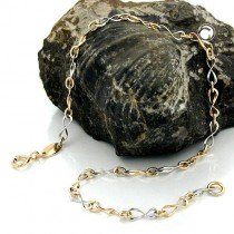 Armband Fantasie bicolor 375 Gelbgold