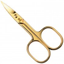 Pfeilring Nagelschere 9cm vergoldet gebogen