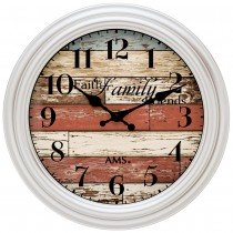 AMS 9618 Wanduhr Quarz analog silbern rund