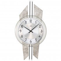 AMS 9626 Wanduhr Quarz analog Holz Antik-Optik mit Aluminium und Glas