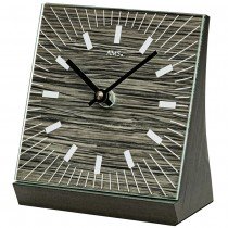 AMS 1156 Tischuhr Quarz analog anthrazit mit Glas eckig modern