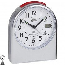 Magic Wecker Funk Funkwecker silbern mit Licht Snooze digitale Sekunde