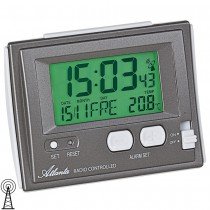 Atlanta Wecker Funk Funkwecker digital anthrazit mit Licht Snooze Datum