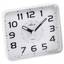 Wecker 1973/0 Quarz analog weiß leise ohne Ticken mit Licht Snooze