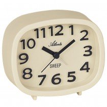 Atlanta 2111/0 Wecker Quarz analog cremefarben leise ohne Ticken mit Licht