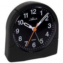 Wecker Quarz analog schwarz leise ohne Ticken mit Licht