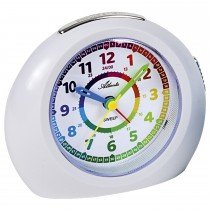 Wecker für Kinder Kinderwecker Quarz analog weiß mit Licht