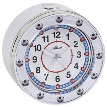 Wecker für Kinder Quarz Kinderwecker Fußball Fußballwecker weiß