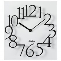 Atlanta Wanduhr Quarz analog weiß eckig viereckig