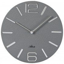Atlanta Wanduhr Quarz analog Metall grau rund