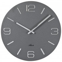 Atlanta Wanduhr Quarz analog grau rund