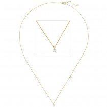 Collier Halskette 750 Gold Gelbgold 3 Diamanten Brillanten 45 cm
