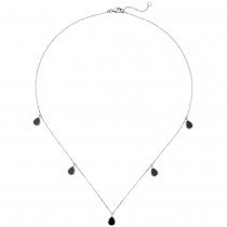 Collier Halskette 925 Sterling Silber 5 Onyxe 45 cm