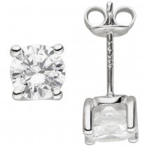 Ohrstecker 925 Sterling Silber 2 Zirkonia 2.3g