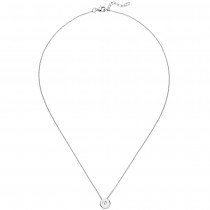 Collier Kette mit Anhänger 925 Sterling Silber 1 Zirkonia 45 cm