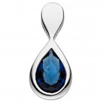 Anhänger Tropfen 925 Sterling Silber 1 Glasstein blau
