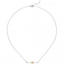 Collier Halskette Knoten 925 Sterling Silber bicolor vergoldet 45 cm Kette