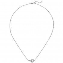 Collier Halskette 925 Sterling Silber 20 Zirkonia 45 cm Kette Silberkette