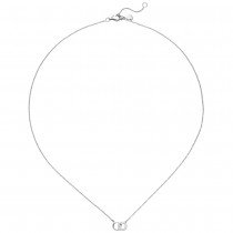 Collier Halskette 925 Sterling Silber 13 Zirkonia 45 cm Kette Silberkette