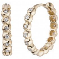 Creolen 333 Gold Gelbgold 30 Zirkonia Ohrringe