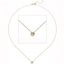 Collier Kette mit Anhänger 333 Gold Gelbgold 1 Zirkonia 45 cm 1.1g