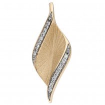 Anhänger 585 Gold Gelbgold matt 19 Diamanten Brillanten 0,08ct.