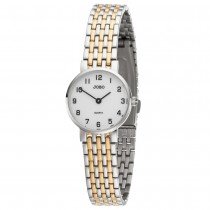 JOBO Damen Armbanduhr Quarz Analog Edelstahl bicolor Damenuhr 200mm