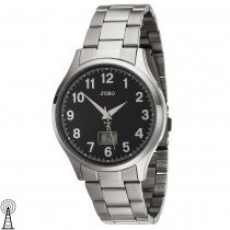 JOBO Herren Armbanduhr Funk Funkuhr Edelstahl Datum Herrenuhr