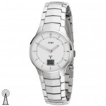 JOBO Damen Armbanduhr Funk Funkuhr Edelstahl Datum Damenuhr 200mm