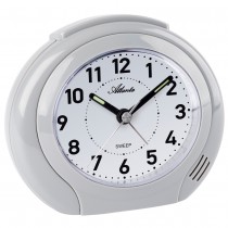 Atlanta 2140/4 Wecker Quarz analog grau leise ohne Ticken mit Licht