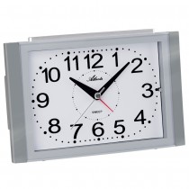 Atlanta 2122/19 Wecker Quarz analog silbern leise ohne Ticken mit Licht Snooze