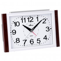 Atlanta 2122/20 Wecker Quarz analog Holz-Optik leise ohne Ticken mit Licht