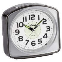 Atlanta 2150/4 Wecker Quarz analog anthraziit leise ohne Ticken mit Licht