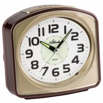 Atlanta 2150/3 Wecker Quarz analog golden leise ohne Ticken mit Licht