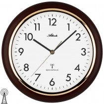 Atlanta 4536/20 Wanduhr Funk Funkwanduhr analog rund nussbaum-farben