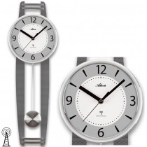Atlanta 5106/19 Wanduhr Funk Funkwanduhr mit Pendel Carbon-Optik Pendeluhr