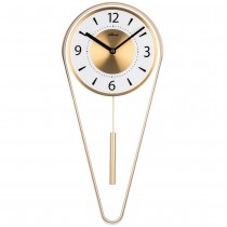 Atlanta 5008/9 Wanduhr Quarz mit Pendel golden Pendeluhr mordern
