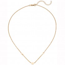 Collier Halskette mit Anhängern Sterne 925 Silber rotgold vergoldet 43 cm
