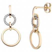 Ohrhänger 585 Gold Gelbgold 36 Diamanten Brillanten Ohrringe