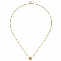 Collier Kette mit Anhänger 585 Gold Gelbgold 24 Diamanten Brillanten 45 cm