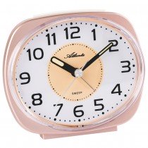 Atlanta 2141/18 Wecker Quarz analog kupfer-farben leise ohne Ticken mit Licht
