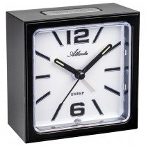 Atlanta 2130/7 Wecker Quarz analog eckig schwarz mit Licht Snooze