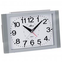 Atlanta 2122/19 Wecker Quarz analog silbern leise ohne Ticken mit Licht Snooze