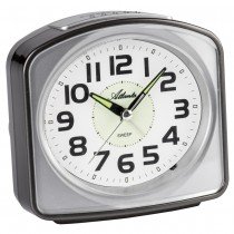 Atlanta 2150/4 Wecker Quarz analog anthraziit leise ohne Ticken mit Licht