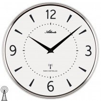 Atlanta 4538/19 Wanduhr Funk Funkwanduhr analog rund silbern