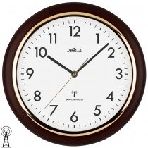Atlanta 4536/20 Wanduhr Funk Funkwanduhr analog rund nussbaum-farben