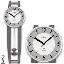 Atlanta 5106/19 Wanduhr Funk Funkwanduhr mit Pendel Carbon-Optik Pendeluhr