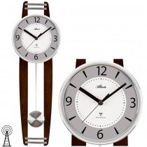 Atlanta 5106/20 Wanduhr Funk Funkwanduhr mit Pendel nussbaum-farben Pendeluhr