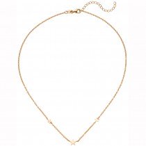 Collier Halskette mit Anhängern Sterne 925 Silber rotgold vergoldet 43 cm