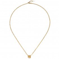 Collier Kette mit Anhänger 585 Gold Gelbgold 24 Diamanten Brillanten 45 cm